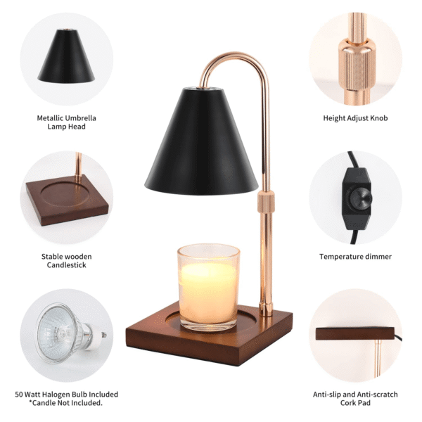 Dimmable Candle Warmer Lamps - Adjustable Height for Ceramic/Wood Candles - Image 3