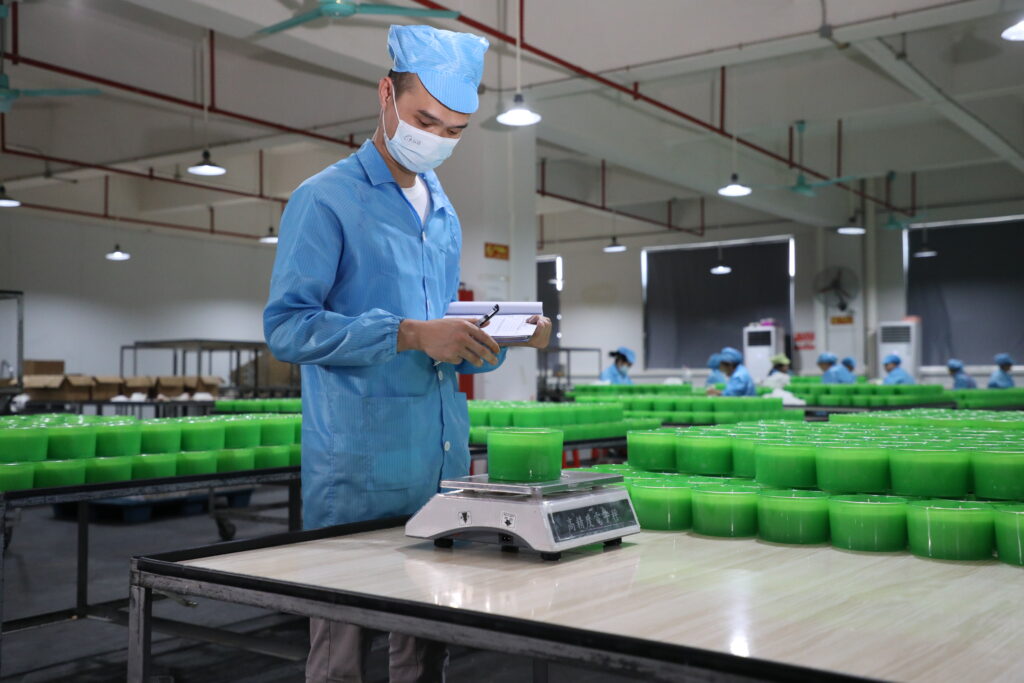 wax weight testing process in IKEDA factory