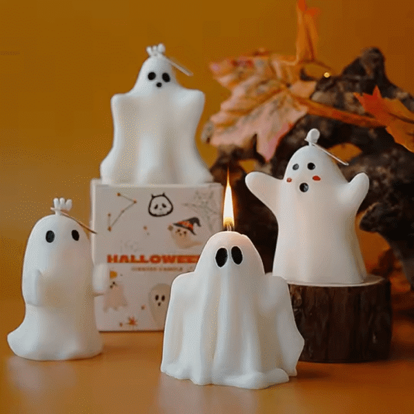 Eco-Friendly Halloween Candles – Ghost Shape, Soy/Parrafin Blend - Image 3