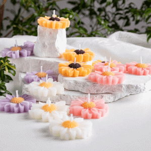 IKEDA Valentine'S Day Mother'S Day Gift Flower Shape Cute Scented Candles for Birthday Wedding Aroma Candle
