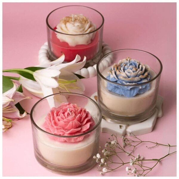 Wholesale the Shape of the Peony Flower Fragrant Candle for Creative Home Decoration Gift for Weddings - Image 2