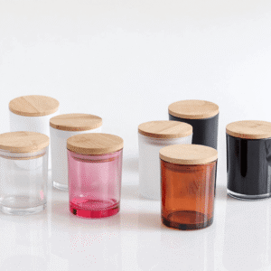Custom Logo Scented Candles in Bulk - 8oz to 30oz Thick Glass Containers with Wooden Lids