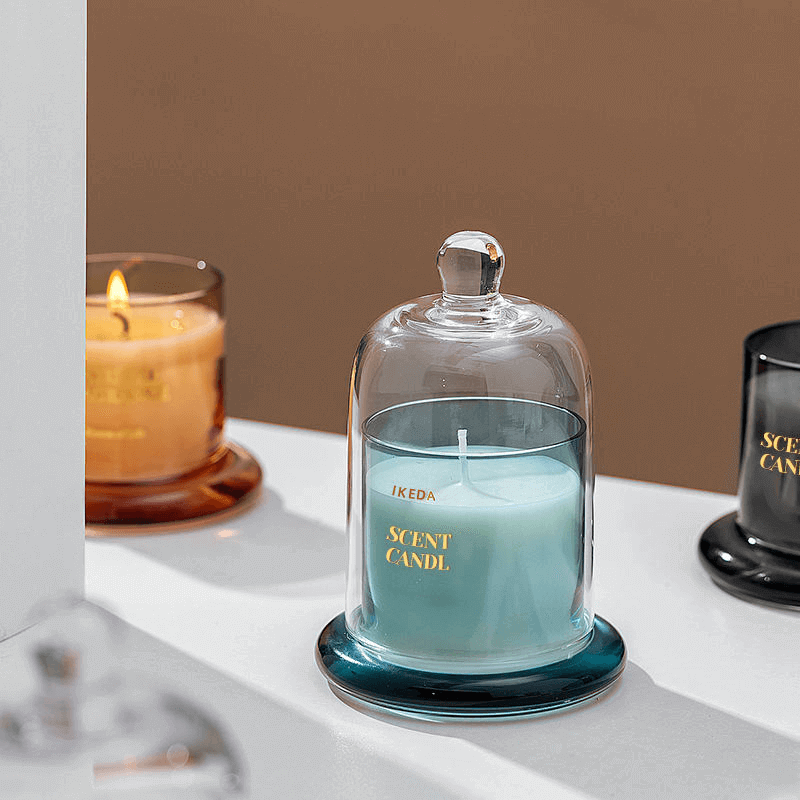 Wholesale Modern Embossed Stone Design Glass Candle Holders - 250ml Capacity for DIY Craft - Image 3