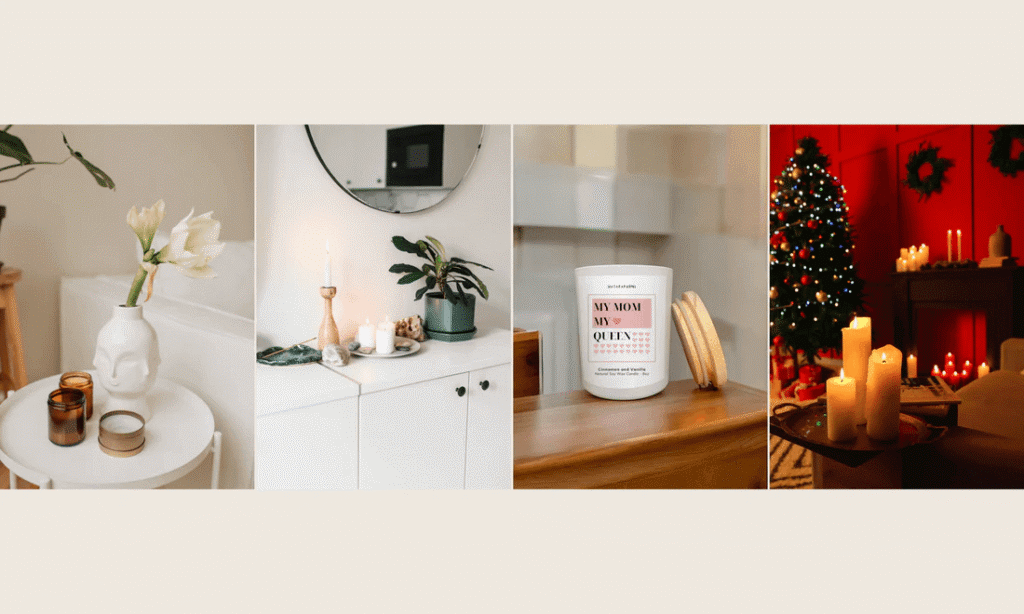 Scented candles creating cozy home atmosphere