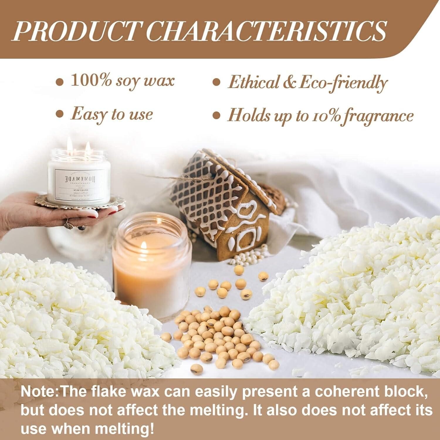 Eco-friendly soy wax used in candle production