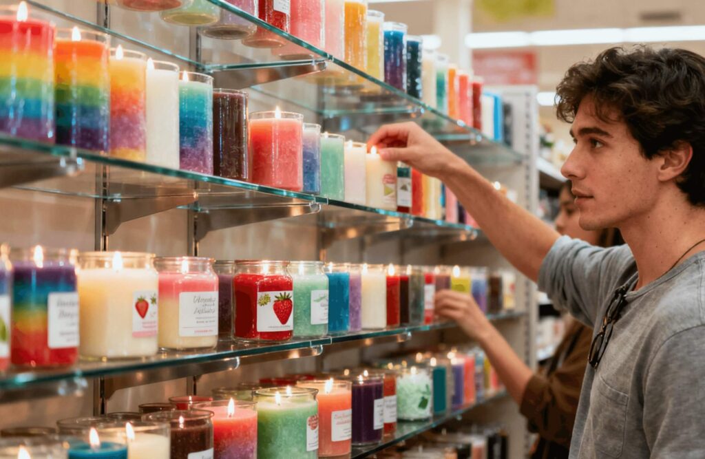Candle retail display for boutique stores