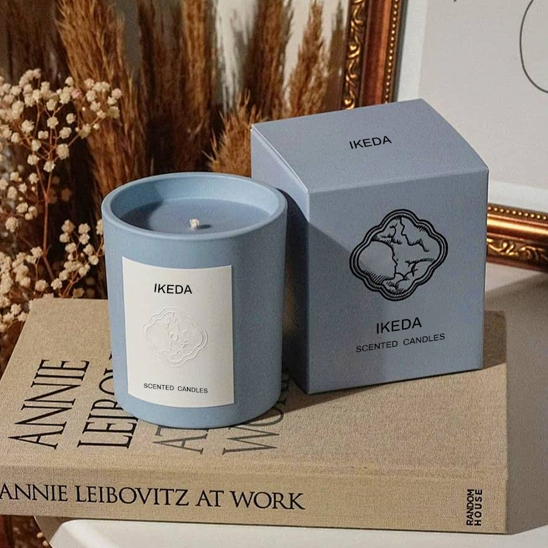 Unscented white candle in a minimalist aluminum tin, labeled "Air Care" for professional spaces.