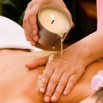 aromatherapy scented candles in luxury hotel spa