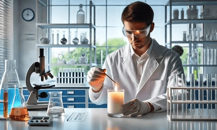 candle quality control testing in manufacturing factory