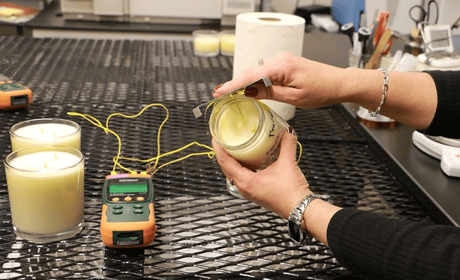 Quality inspection of finished candle products